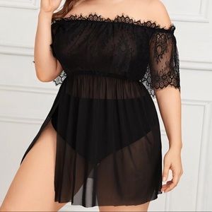 Lace off the shoulder dress